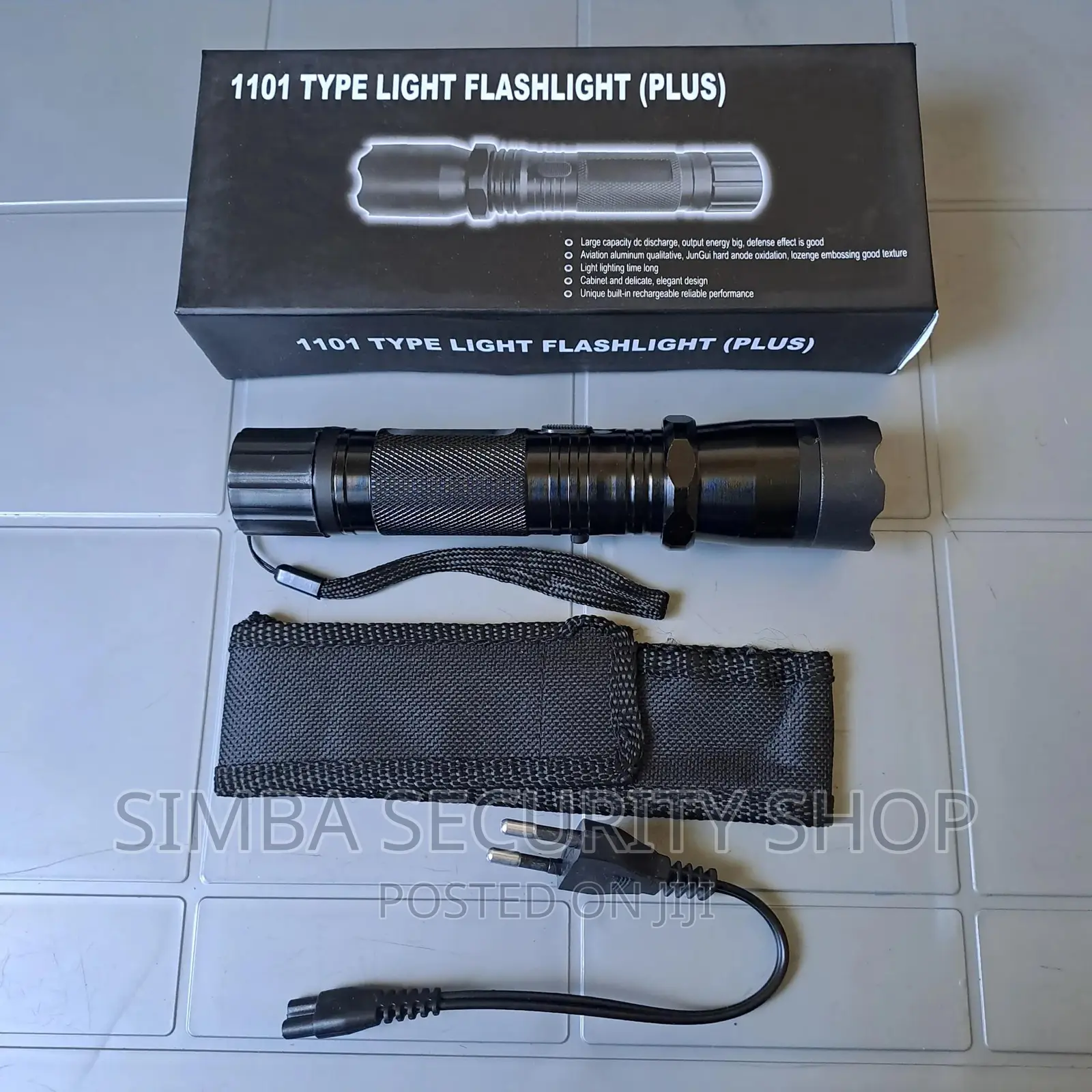 1101 Type Flashlight Plus Torch Rechargeable Metallic LED