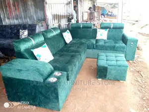 6 Seater Sofa Green With Cup Holder