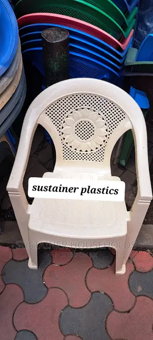 Dotted Cream Plastic Chairs