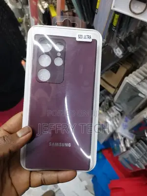 Samsung Galaxy S23 Ultra 5G Cover -Maroon Glass Soft Silicon