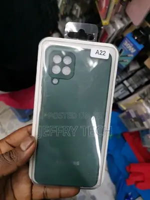 Samsung Galaxy A22 Cover Green - AG Frosted Glass Soft Silic