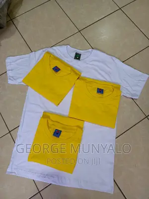 Unisex Yellow Plain T-Shirts, Round Neck T-Shirts