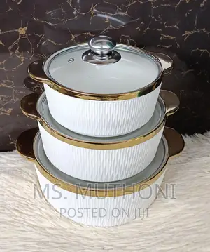 A Set of 3 Gold Rimmed Serving Bowls*