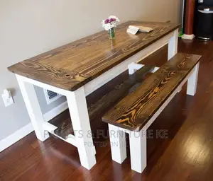 Pallet Wooden Kitchen and Dining Table With Matching Bench