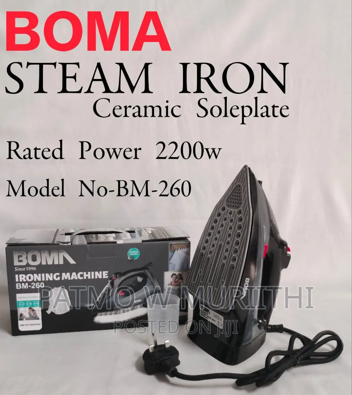 Steam Iron With Ceramic Coating Base Bm 260