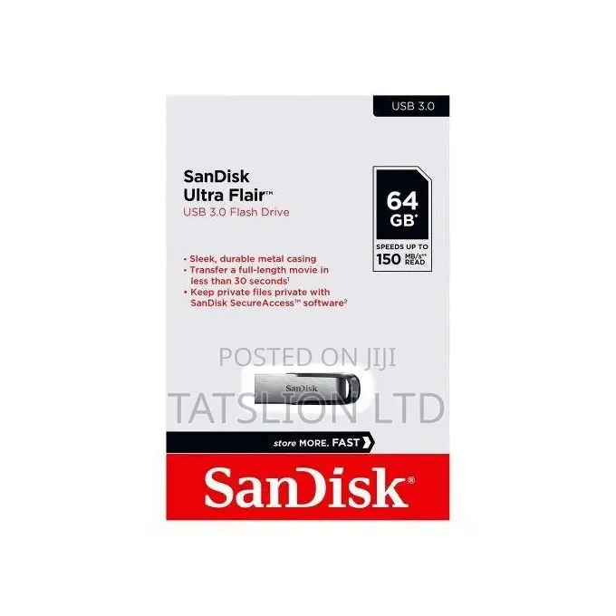 Sandisk 64gb Ultra Flair Metallic Flash Disk/High Speed