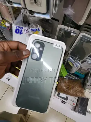 Samsung Galaxy A14 Cover Green Border Case With Camera Prote