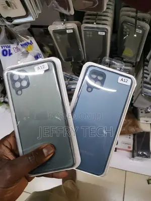 Samsung Galaxy A12 Cover Green Frosted Glass Soft Silicone