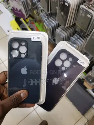 iPhone 14 Pro Frosted Glass Hard Silicone Border Case With