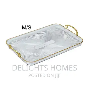 RECTANGULAR Tray WITH Gold Rimmed*