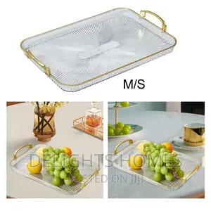 RECTANGULAR Tray WITH Gold Rimmed*