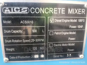 Aico 500litre Diesel Concrete Mixer