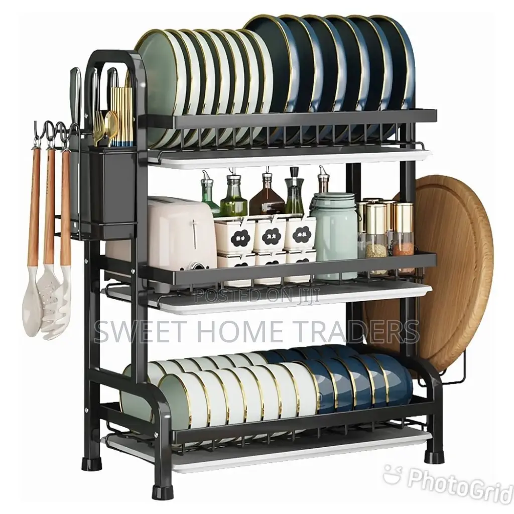 3-Tier High Quality Carbon Steel Dish Rack