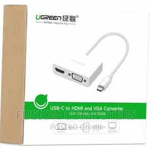 UGREEN USB USB-C to HDMI + VGA Converter – White – MM123