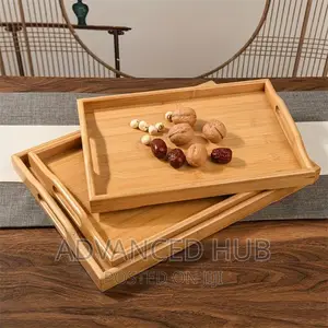 3pc Wooden Bamboo Tray