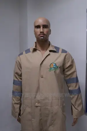 Beige Safety Reflective Overalls