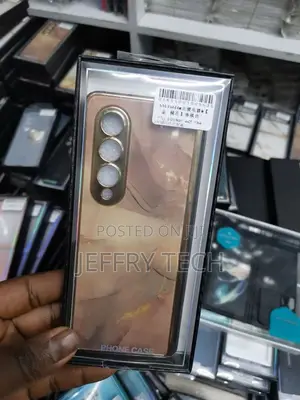 Marble Gold Design Case With Screen Protector for Z Fold4