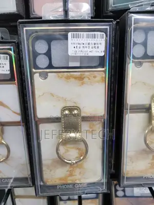 Marble With Ring Case for Samsung Galaxy Z Flip3 - White