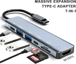 7in1 USB C Hub to HDMI Compatible Type C Adapter OTG