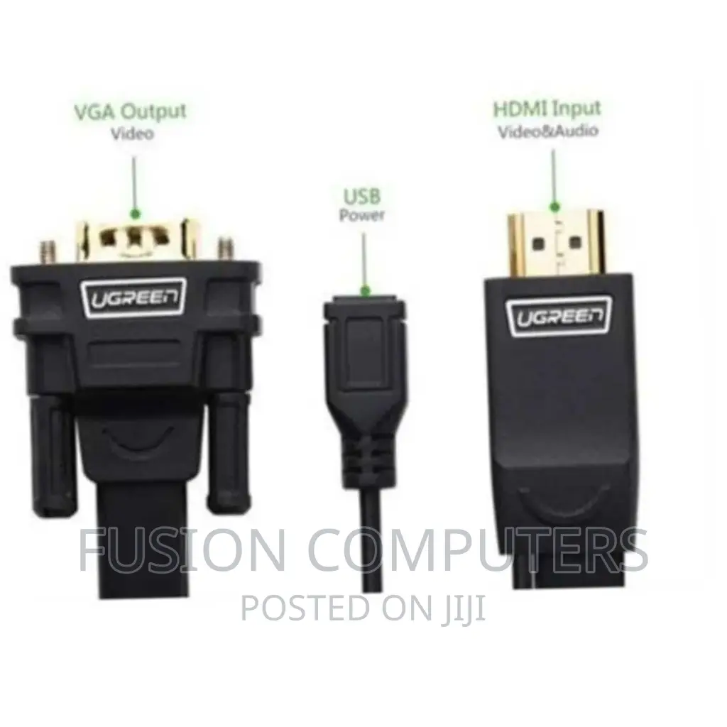 Ugreen MM101-30449 HDMI to VGA Cable (Black)