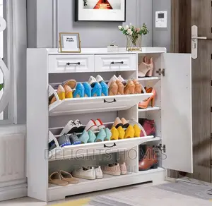 Tipping Bucket Flip Shoe Rack Double Layer
