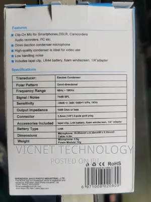 Single Boya Lavalier Microphone