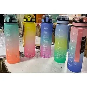 Water Bottle 3 in 1 Motivational Bottle.
