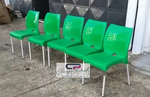 Green Strong Armless Metal Tubing Chairs