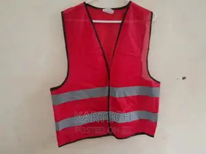Red 100 GSM Reflective Vest 2 Stripes (Printable)