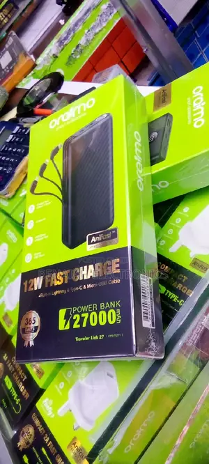 New Oraimo 27000 Mah Power Bank.With Attached Cables