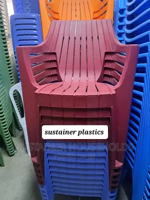 Plastic Chairs in Maroon