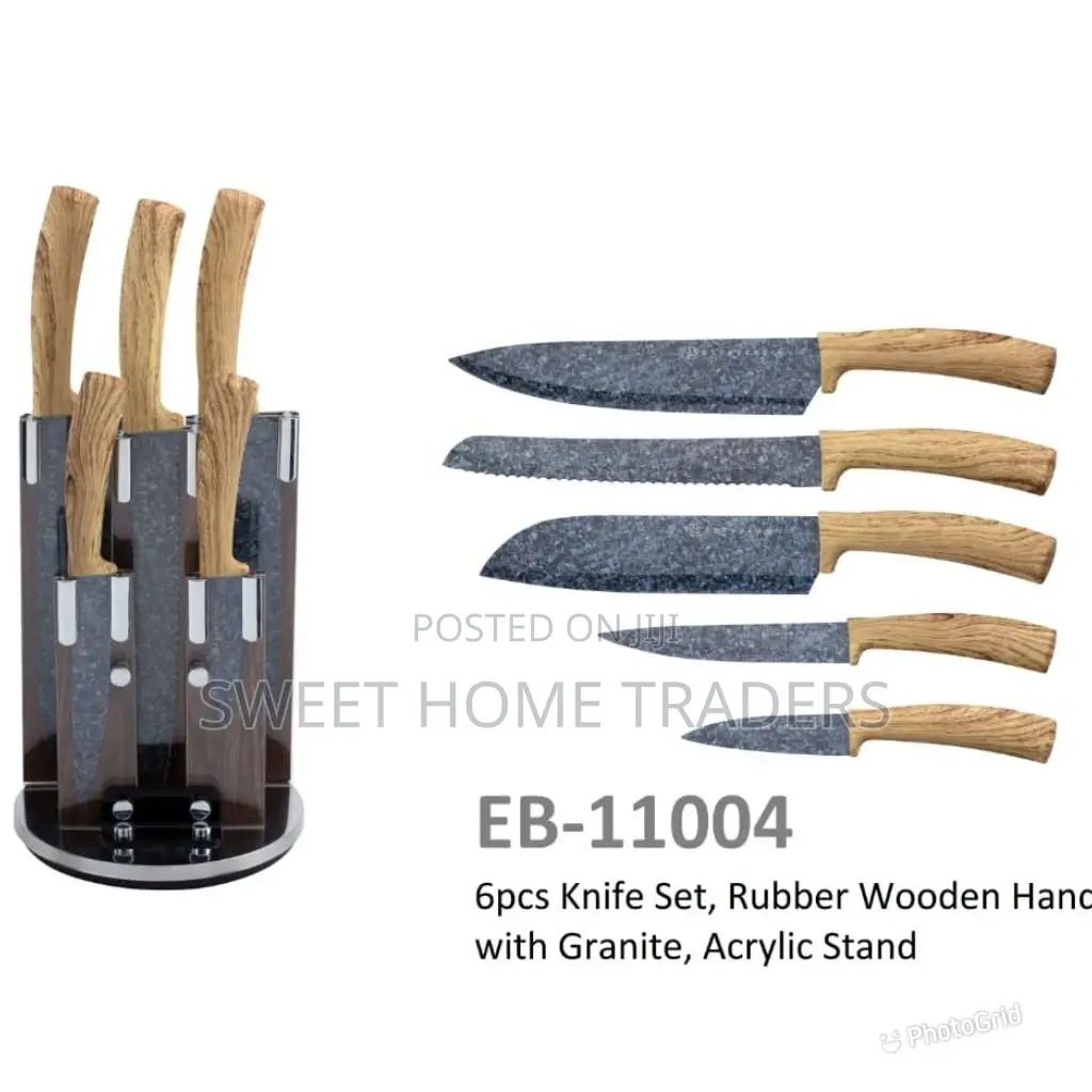 EDENBERG Knife Sets EB-11004 Rubber Wooden Handle,