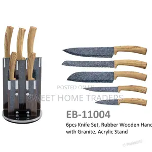 EDENBERG Knife Sets EB-11004 Rubber Wooden Handle,
