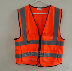 200 GSM Orange Reflective Vest With Pockets