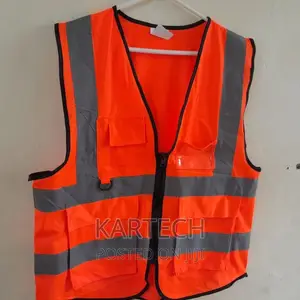 Orange 200 GSM Executive Reflective Vest With Pockets