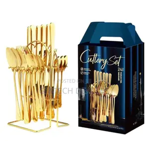 Best Quality 24pcs Golden Cutlery Set
