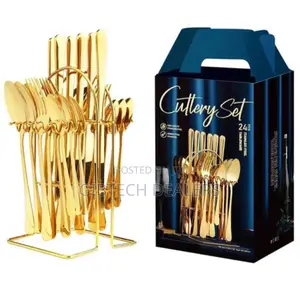 Quality 24pcs Golden Cutlery Set