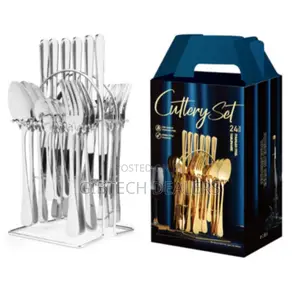 Quality 24pcs Silver Cutlery Set