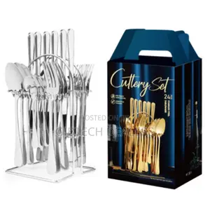 24pcs Cutlery Set Silver Available