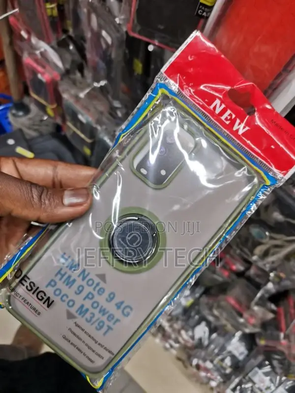 Ring Holder Phone Case for Redmi Note 9 4g Smoke Back Stan