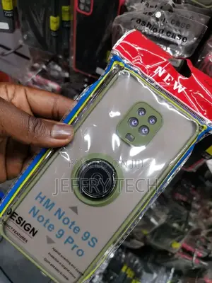 Ring Holder Phone Case for Redmi Note 9 Pro Smoke Back Stan