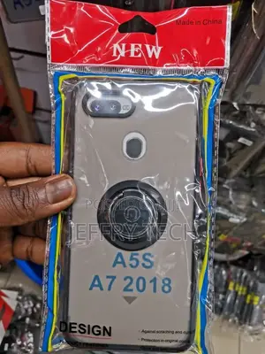 Ring Holder Phone Case for Samsung Galaxy A7 2018 Smoke Back
