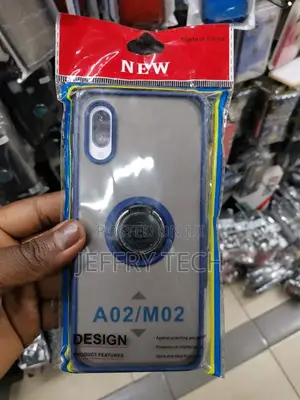 Samsung Galaxy A02 Smoke Case Magnetic Ring Stand) - Blue