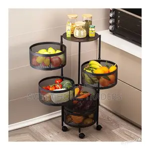 5 Layer Kitchen Rotating Storage Shelves Rack