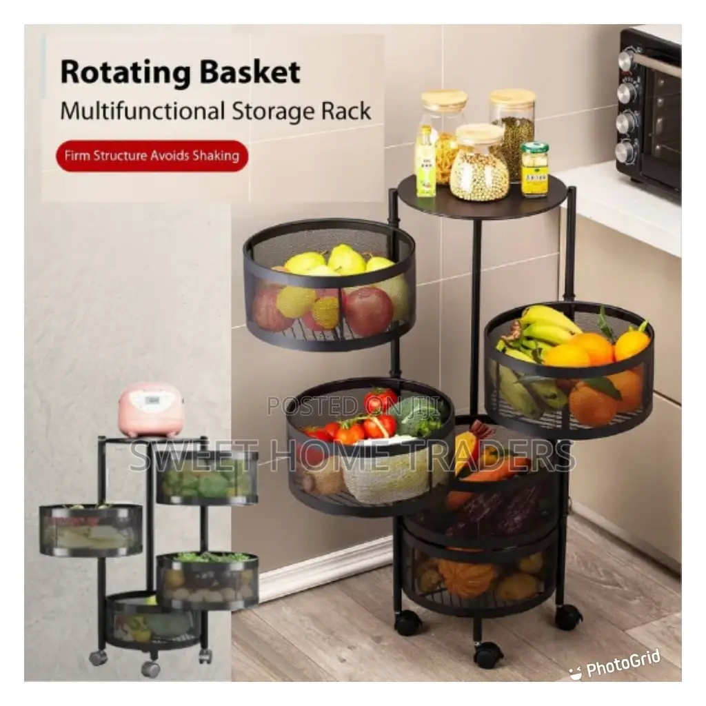 5 Layer Kitchen Rotating Storage Shelves Rack
 