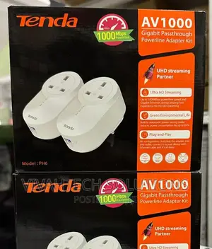 Tenda Av1000 Ph6 Gigabit Passthrough Powerline Adapter Kit