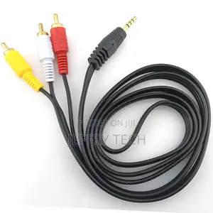 3.5mm AUX to 3 RCA Video Audio Cable Analog Male Plug Splitt