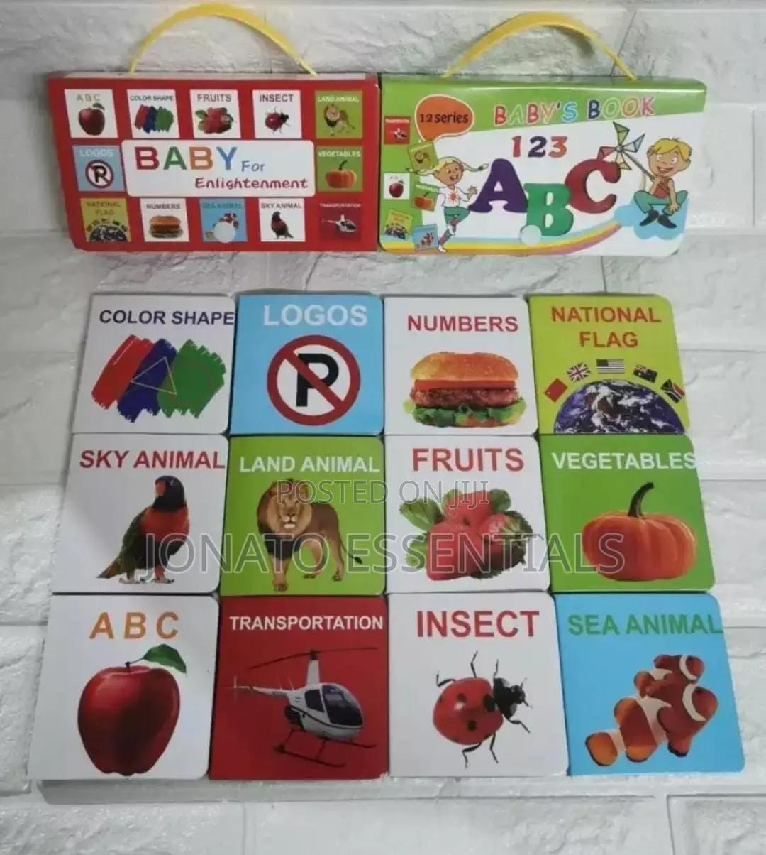 12pc Baby Educational Flash Cards Set