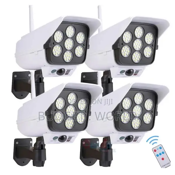Solar Powered Dummy Security Camera Fake CCTV -4 PCS