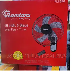 RM 676 Ramtons 16"Wall Fan With Remote 